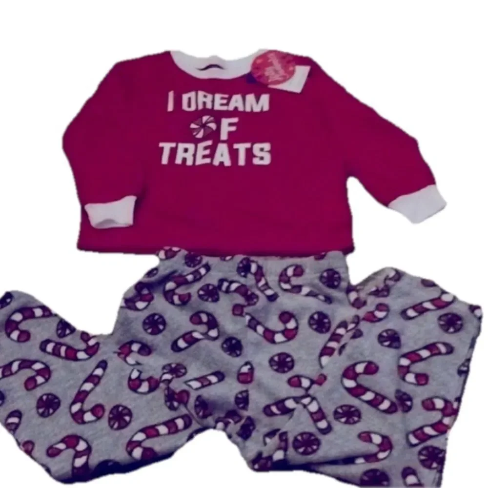 Jolly  Jammies Candy Cane Fleece 2 Piece (I dream of treats)